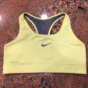 Nike neon yellow sports bra size medium